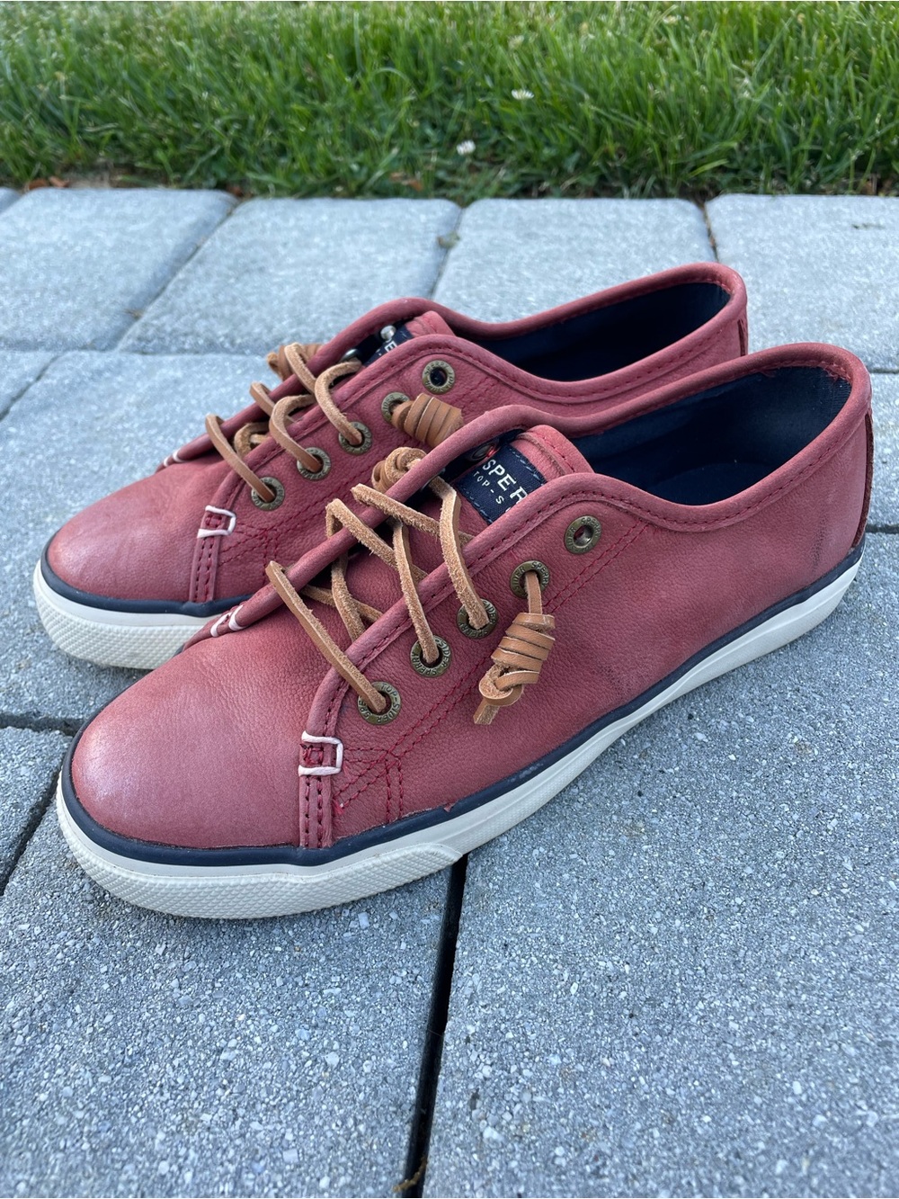 Women’s Sperry Low-Top Leather Boat Shoes - Brick Red 6 1/2 ✨NEVER WORN✨